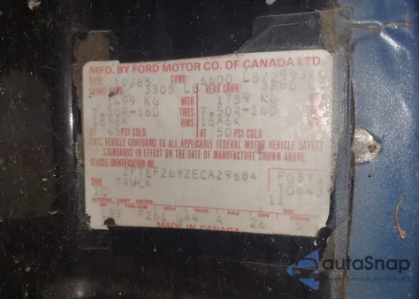 1984 Ford F250 z USA, uszkodzony, nr VIN 2FTEF26Y2ECA29884